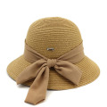 Large scarves bowtie summer straw hat